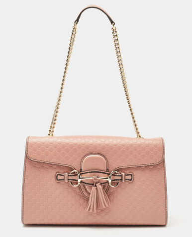 Gucci Pink Microguccissima Leather Medium Emily Chain Shoulder Bag