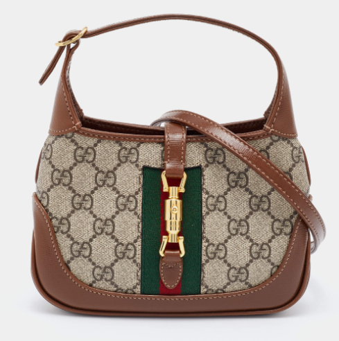 Gucci Beige/Tan GG Supreme Canvas and Leather Mini 1961 Jackie Shoulder Bag