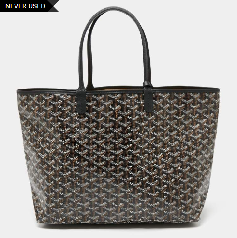 Goyard Black Goyardine Coated Canvas and Leather Saint Louis GM Tote