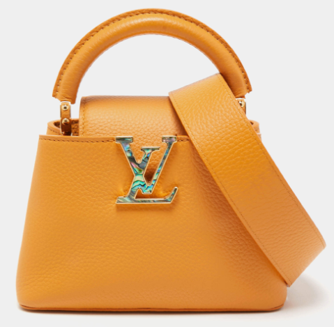 Louis Vuitton Safran Yellow Leather Mini Capucines Bag