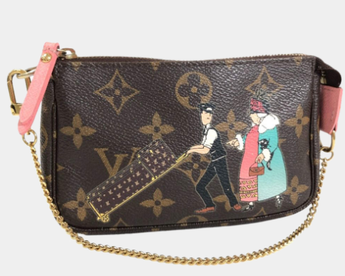 Louis Vuitton Brown Canvas Monogram Mini Pochette Accessories Vanity Bag