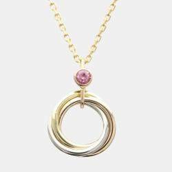 Vòng cổ Cartier Trinity De Cartier Hoa hồng vàng 18K và Dây chuyền sapphire vàng trắng