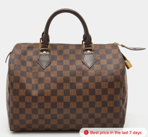 Louis Vuitton Damier Ebene Canvas Speedy 30 Bag
